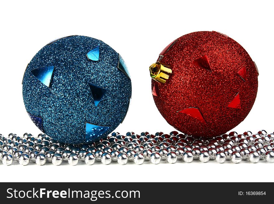 Decorations for new year and christmas isolated on white background