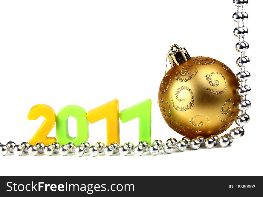 Decorations for new year and christmas isolated on white background