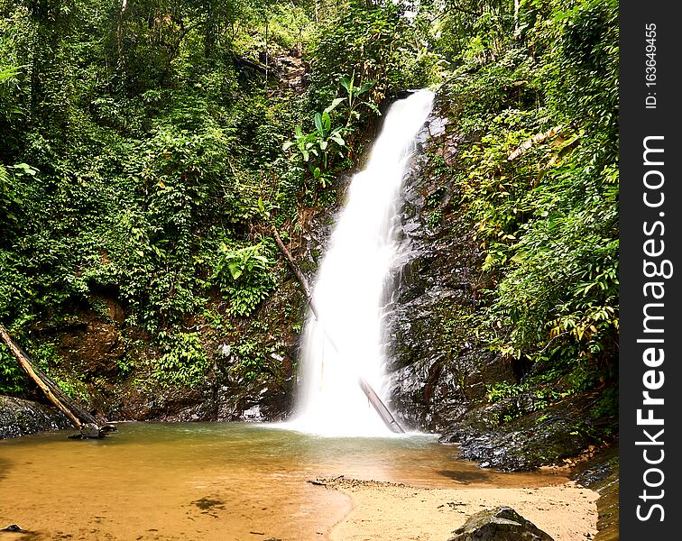 Durian Perangin Waterfall in Langawi island, Malaysia.