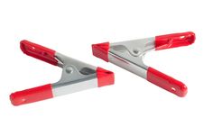 Two Spring Clamps Stock Photo