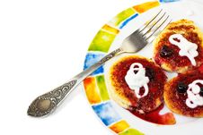 Cottage Cheese Pancakes On A Plate Stock Photography Cottage Cheese Pancakes On A Plate Stock Photography