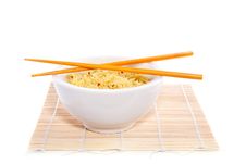 Chopsticks On A Bowl Rice Royalty Free Stock Photography