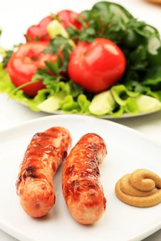 Vegetables And Sausages Royalty Free Stock Images Vegetables And Sausages Royalty Free Stock Images
