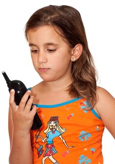 Beautiful Girl Looking At A Phone Stock Image Beautiful Girl Looking At A Phone Stock Image