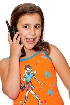 Beautiful Girl Talking On The Phone Royalty Free Stock Images