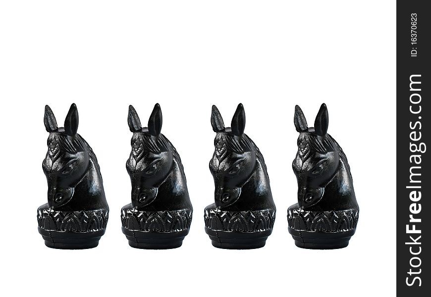 Black horse chess isolated on white background. Black horse chess isolated on white background