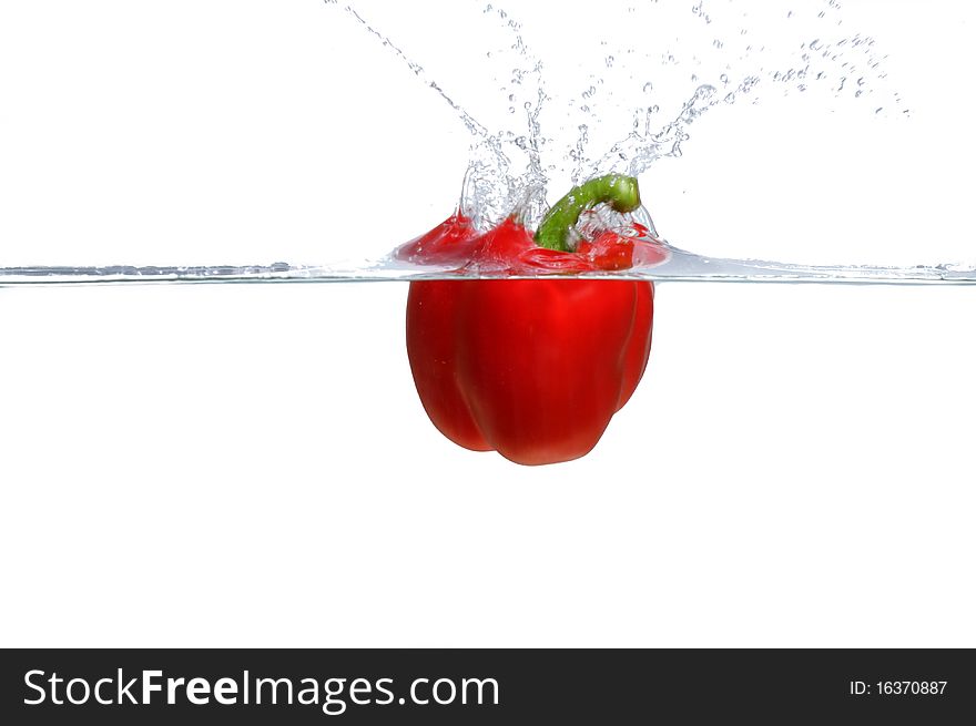 Red Bell Pepper splashing