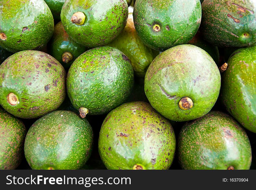 Group of the ripe avocado