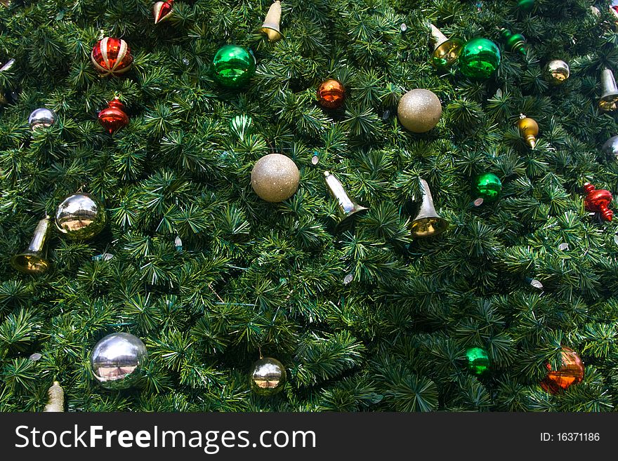 Christmas Ornaments On A Tree