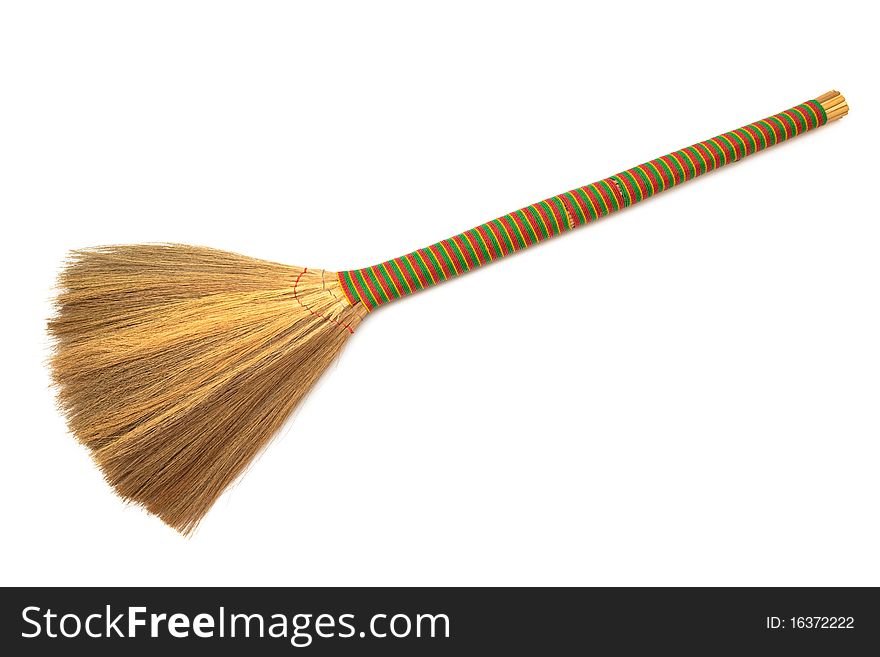 New broom on a white background
