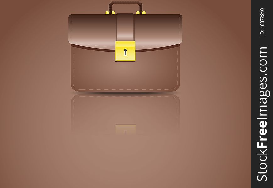 Realistic Brown Briefcase