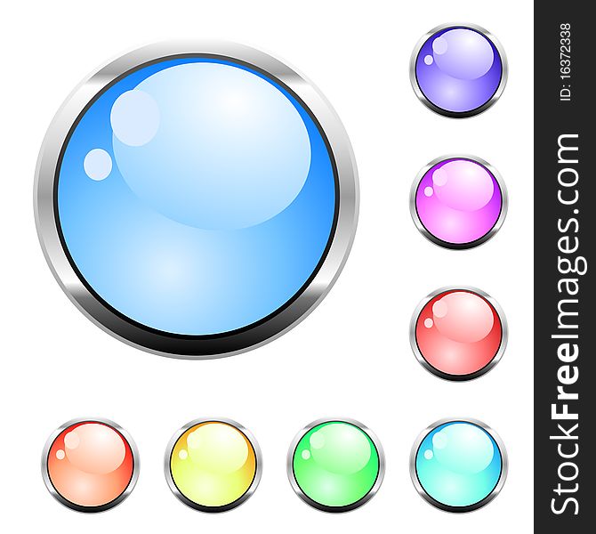 Colorful vector glossy buttons for web. Colorful vector glossy buttons for web