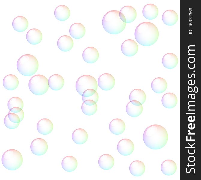 Bright soap bubbles. Vector illustration