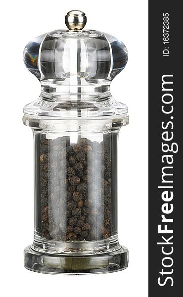 Transparent clear plastic pepper mill grinder