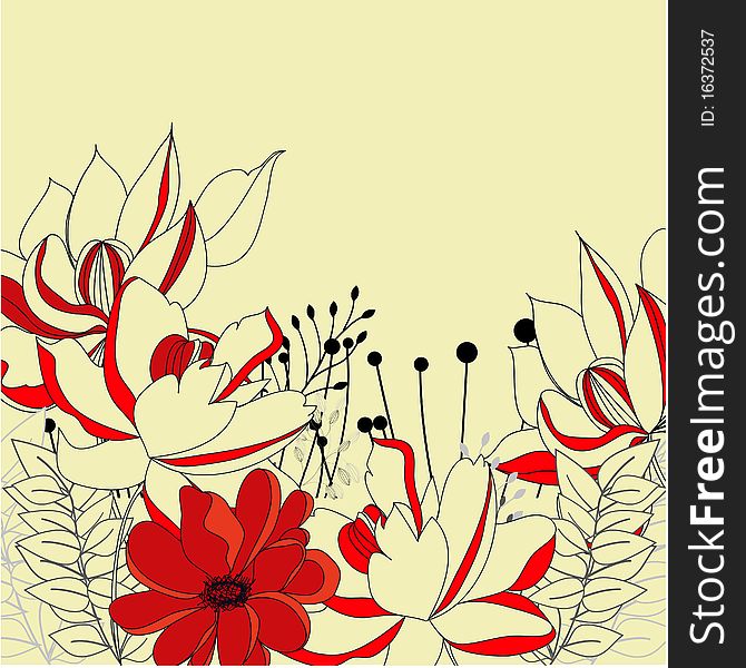 Floral background. Universal template for greeting card, web page, background