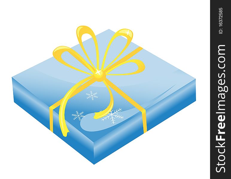 Vector illustration: blue box with yellow ribbon. Vector illustration: blue box with yellow ribbon.