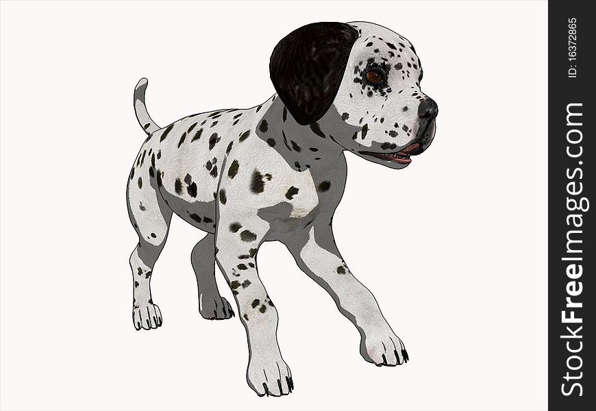 3D Cartoon Render Dalmation Puppy