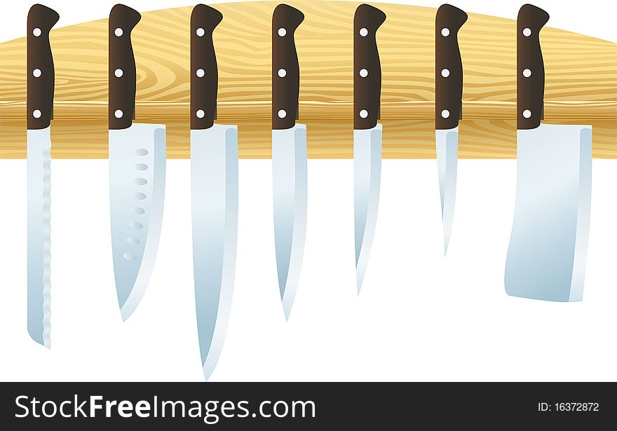 Color image of kitchen knifes set