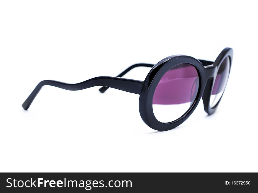 Black sunglasses on a white background