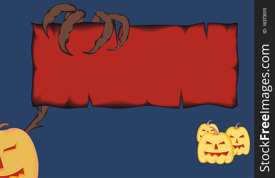 Halloween symbol Jack-o'-lantern with red frame. Halloween symbol Jack-o'-lantern with red frame