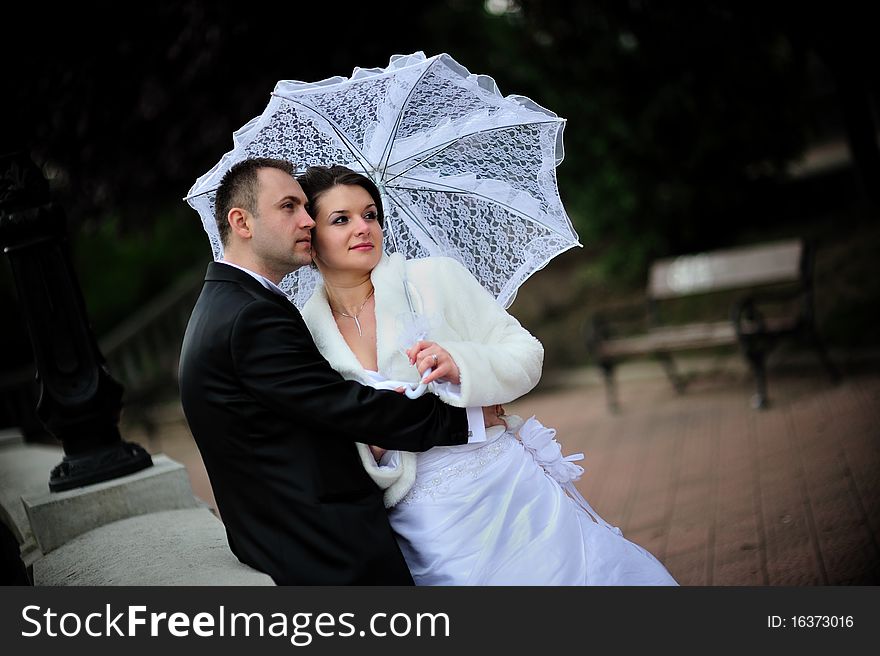 Bride and groom in a special moment