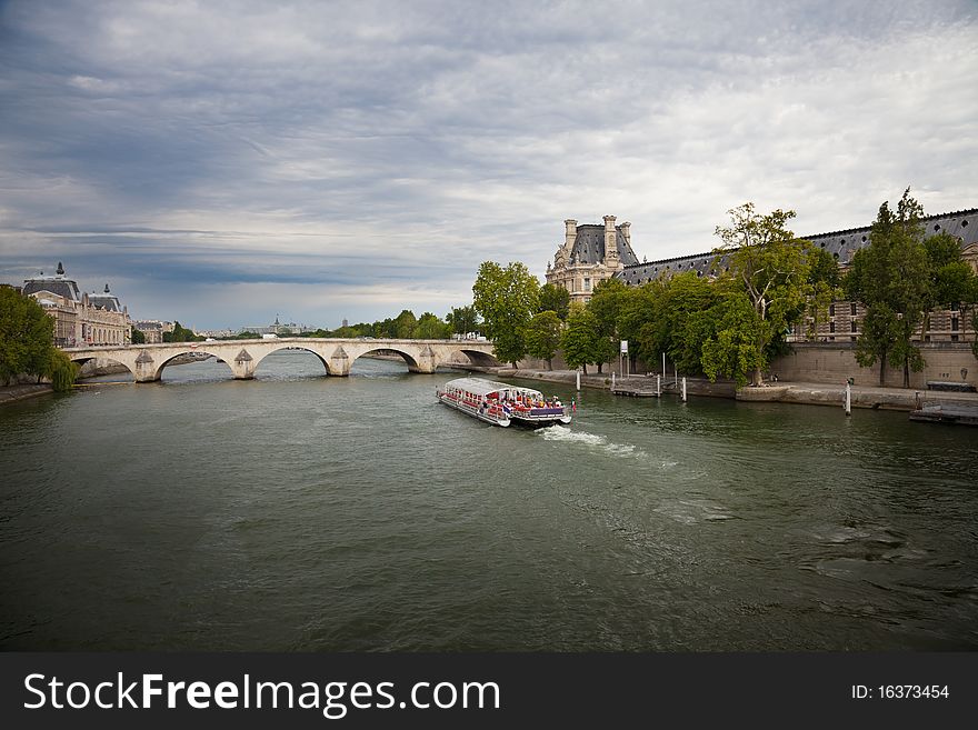Seine River Against A Dramatic Sky