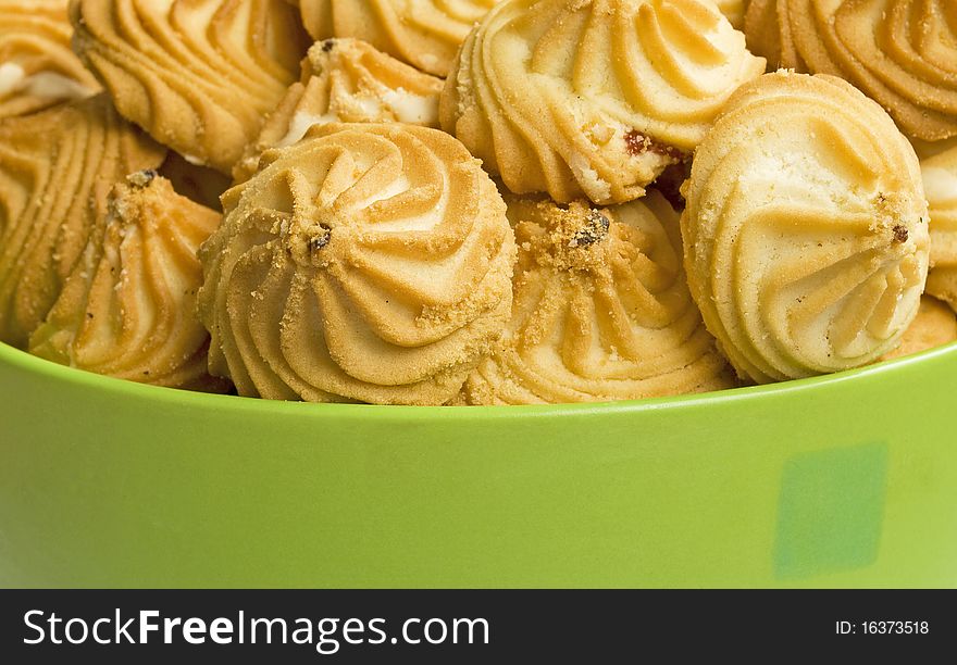 Bowl with sweet cookies