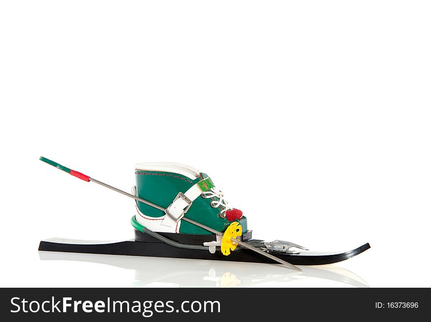 Ski Boot On A Ski Strap