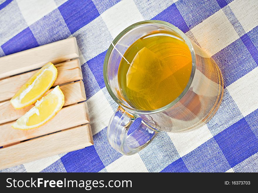 Green tea healthy hot drink and lemon. Green tea healthy hot drink and lemon