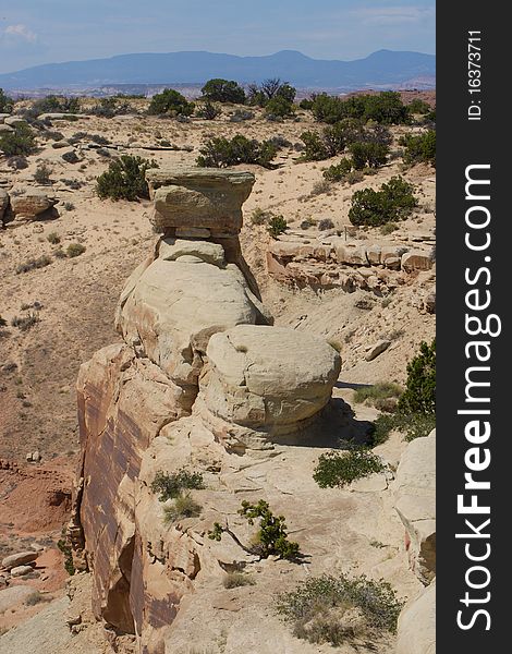 A towering rock at the Grand Canyon.