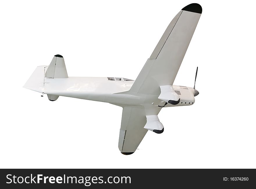 Small propeller plane isolated on white with clipping path