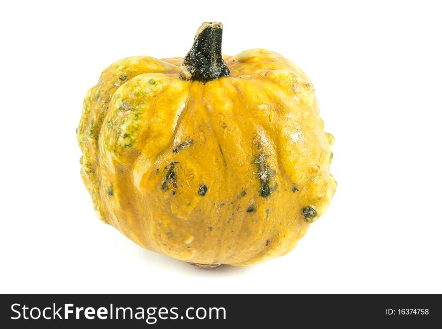 Decorative pumpkin from Mexico isolated on white background. Decorative pumpkin from Mexico isolated on white background