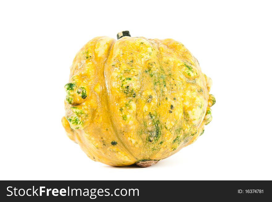 Decorative pumpkin from Mexico isolated on white background. Decorative pumpkin from Mexico isolated on white background