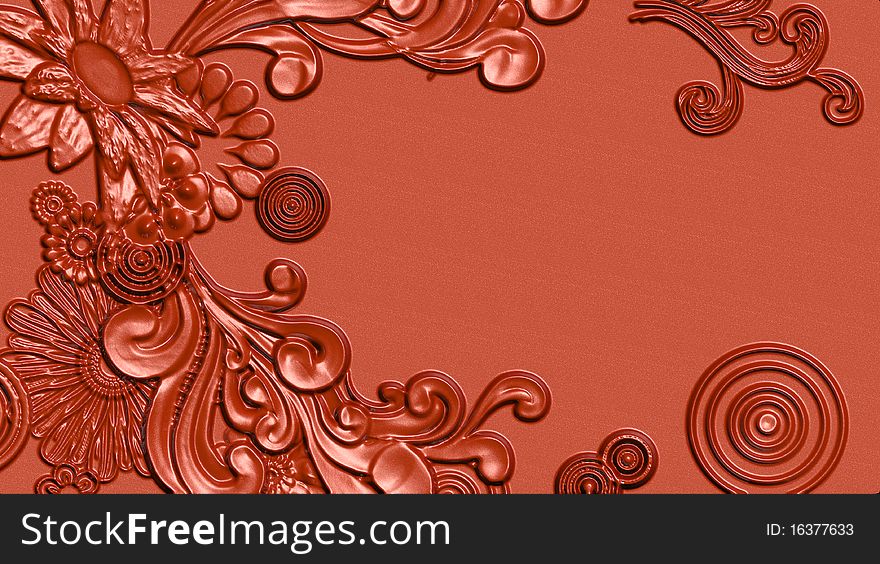 3D Vector floral sculpture style background template. 3D Vector floral sculpture style background template