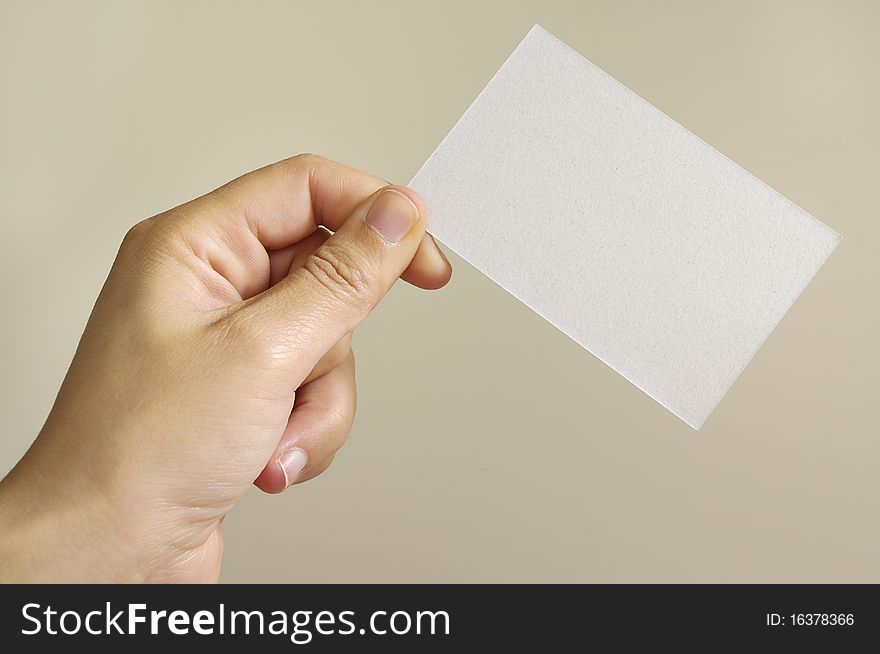 Empty Card In Human Hand