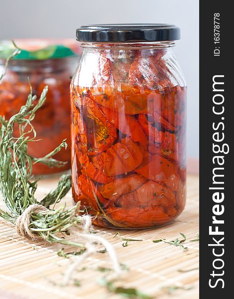 Dried tomatoes in the jar