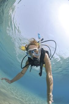 Adult Female Scuba Diver In Bikini Royalty Free Stock Photo Adult Female Scuba Diver In Bikini Royalty Free Stock Photo