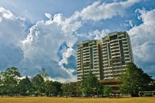 Two Buildings And Clouds Stock Photos Two Buildings And Clouds Stock Photos