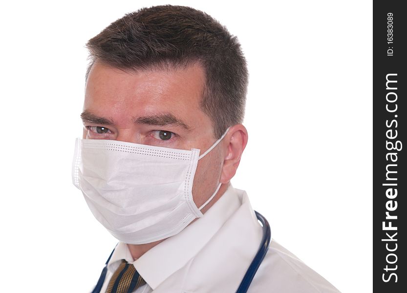 Doctor With Mask Isolated On White