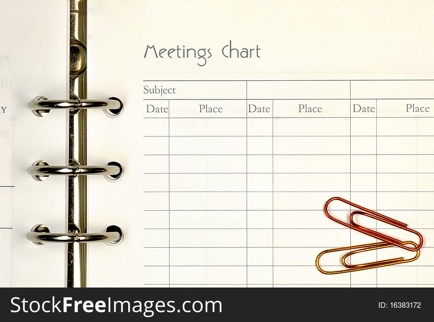 Note page for meeting chart form.