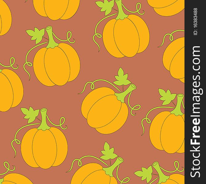 Wallpaper pattern with pumpkins, isolated