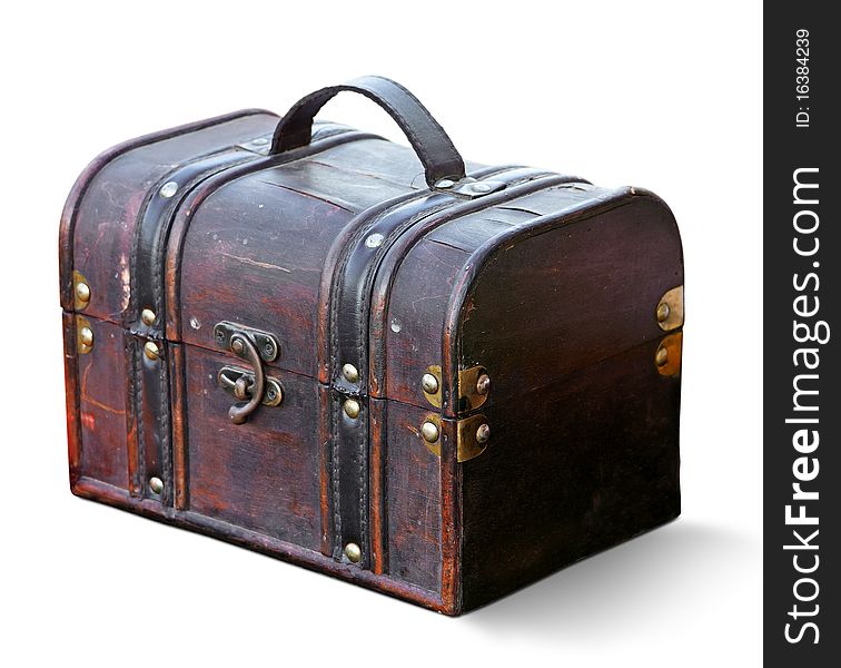 Vintage suitcase isolated. Clipping path included.