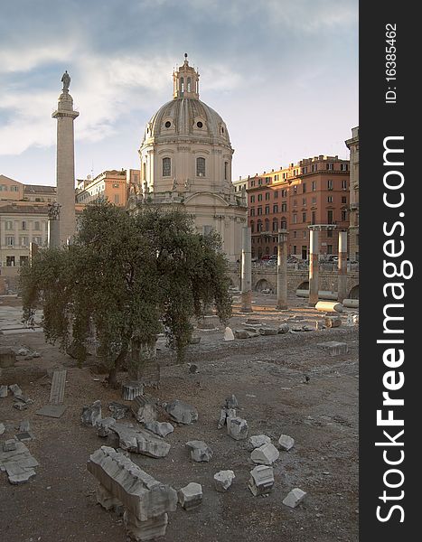 The roman forum in Rome, Italy.