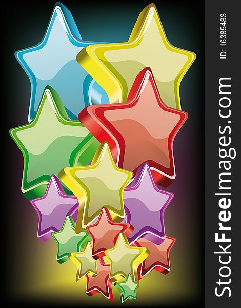 Set of colored glossy stars for you design. Set of colored glossy stars for you design