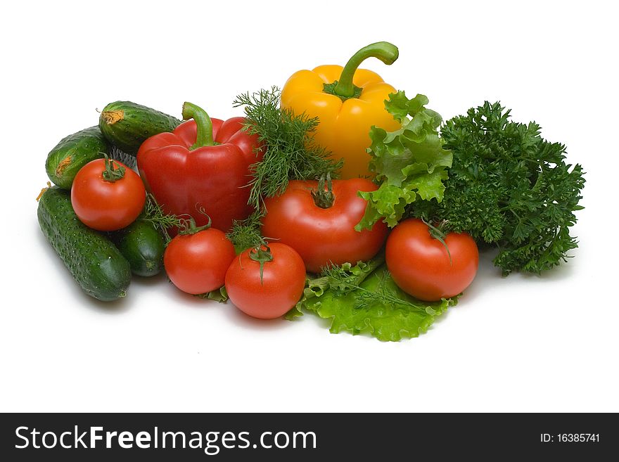 Vegetables composition on white background. Vegetables composition on white background