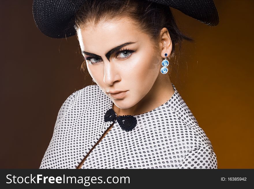 Fashionable woman in a hat