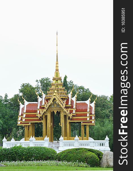 The design of Thai pavilion in the temple. The design of Thai pavilion in the temple