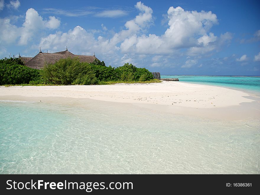 Exotic island paradise with blue sky and sea. Exotic island paradise with blue sky and sea