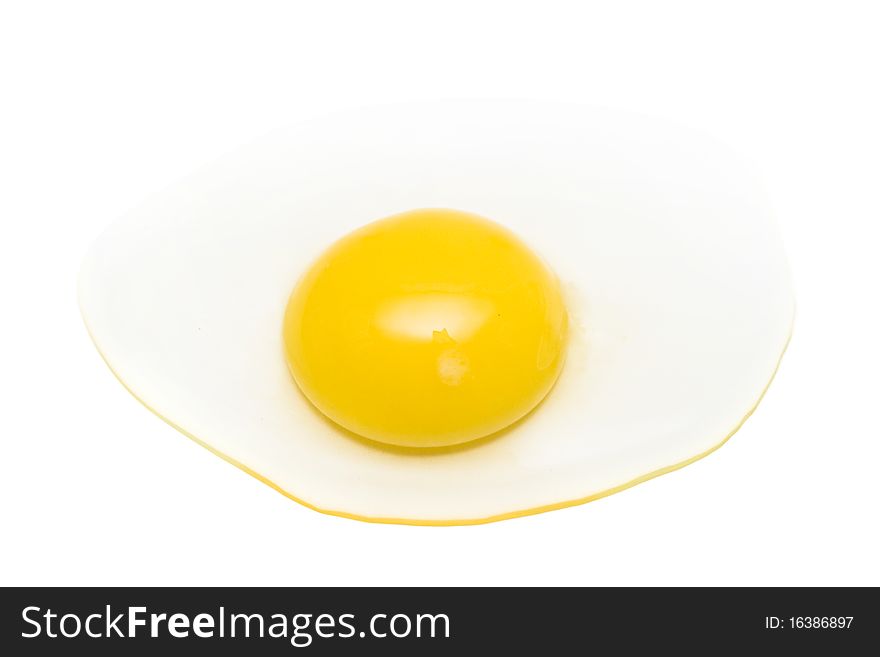 Fried eggs on white background