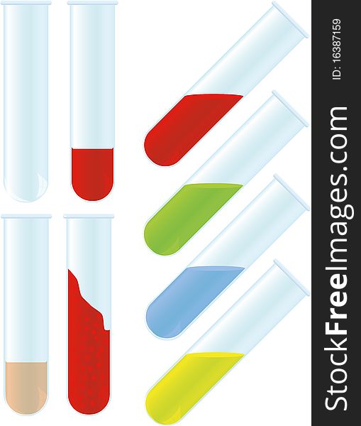 Illustrated chemical glass test-tube. Illustrated chemical glass test-tube.